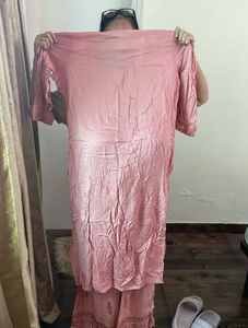 Elegant Pink Kurta Set  with Embellishments