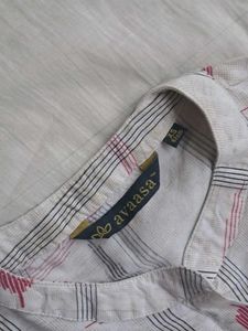 Printed White Dailywear Sleeveless Kurta