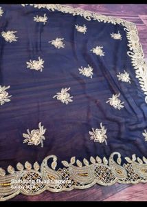 Elegant black  Embroidered Saree