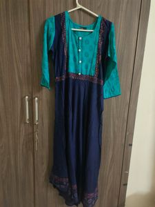 Blue Feeding Anarkali Kurta