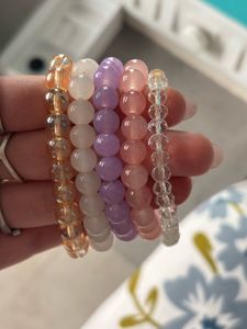 Colorful Beaded Stretch Bracelets (Set of 5)