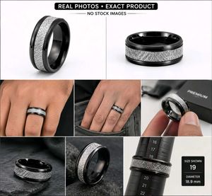 Stylish Black Meteorite Ring for Men/