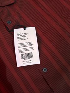 Reserved Burgundy Striped Shirt Size L