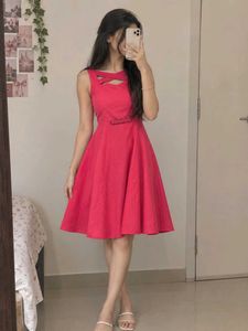 Chic Red Fit and Flare Dress