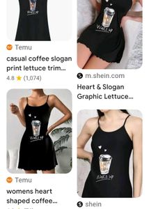 SHEIN Cute Coffee Print Nightgown