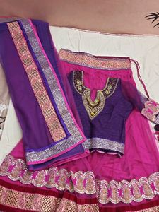 Vibrant Pink &amp; Purple Lehenga Choli