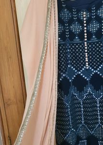 Navy Blue Embroidered Salwar Kameez
