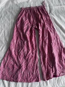 Pink Geometric Print Palazzo Pants