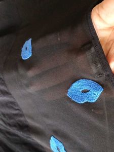 Black Top with Blue Lips patchwork
