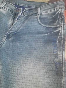 Men's Blue Textured Jeans