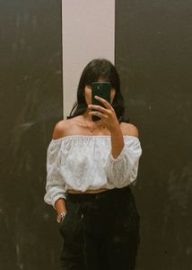 Tokyo Talkies White Textured Crop Top