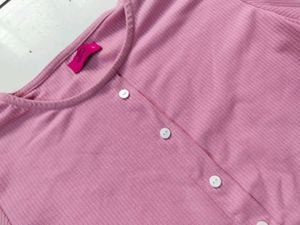 Pink Button-Down Top