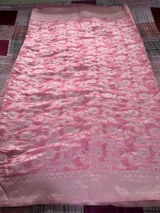 Beautiful Pink Banarasi Silk Saree