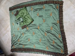 sage green/mint green festive wear saree