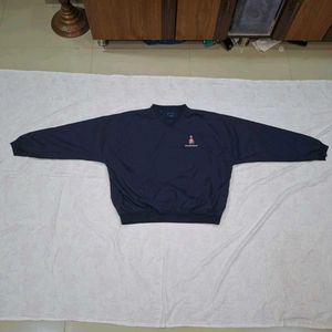 Navy V-Neck Pullover Sweatshirt