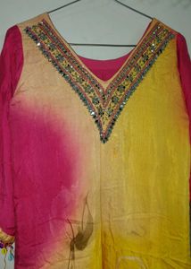 plazo flared silk cotton  kurta