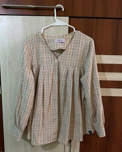 Cute Plaid Long Sleeve Top