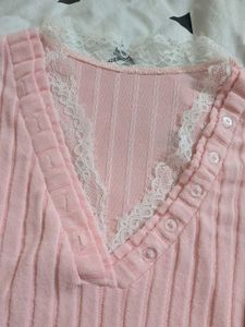 Pink lace top
