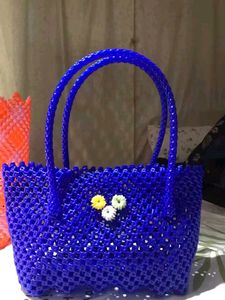 Vibrant Blue Woven Tote Bag