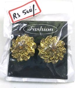 Eyerring metal flower Rhinestone bridal