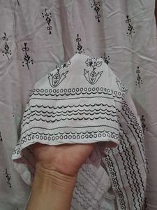 White Palazzos with Print