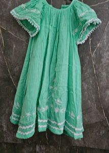 Green Embroidered Tunic Top