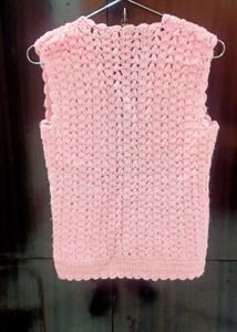 Pink crochet cardigan