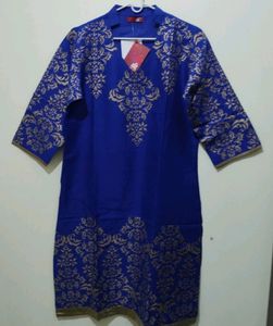 Shree Royal blue kurta with gold prints