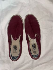 VANS Maroon Slip-On Canvas Sneakers (UNISEX)