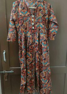 Vibrant Printed Kurta with Buttons