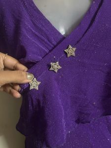 Sparkling Purple Ruffle Top