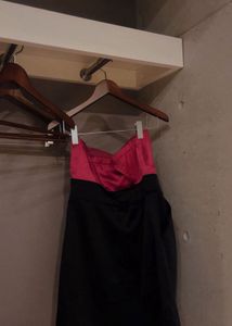 Chic Black &amp; Pink Bow Party Dress