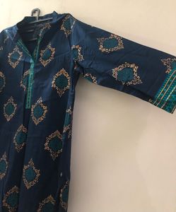 Gold-blue Kurta