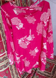 Vibrant Pink Floral Kurta