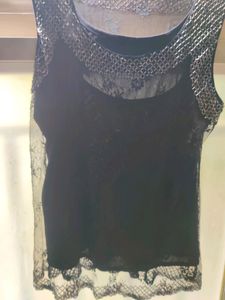 Sheer Lace Embellished Top