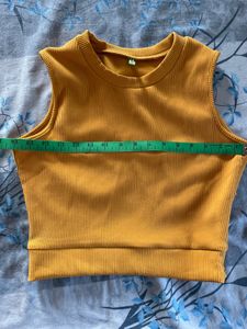 Mustard Yellow Ribbed Sleeveless Top