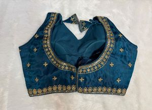 Designer Embroidered Teal Blouse