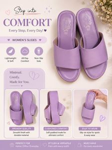 Comfortable Women's Lavender Slides