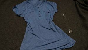 🎁Fitted Top✨ Blue Half Sleeve cute