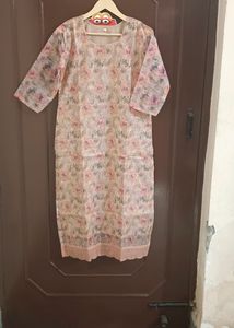 Peach Heavily Embellished Organza Suit Set