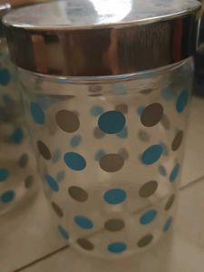 Cute Polka Dot Kitchen Storage Jar 500ml