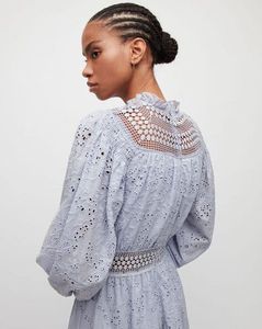 AllSaints Gen Broderie long sleeve dress