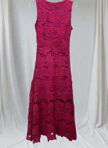 Magenta Lace Maxi Dress