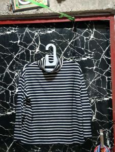 Men's Striped Turtleneck T-Shirt