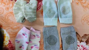Baby Crawling Safety Combo (2 Pairs Anti-Slip Knee