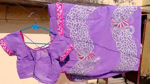 Elegant Purple Saree with Blouse