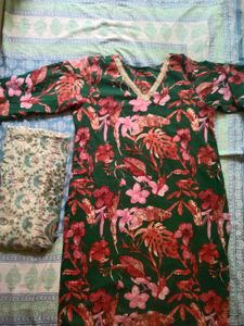 Green Floral Kurta