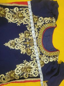 Embroidered Navy Blue Kurta Set