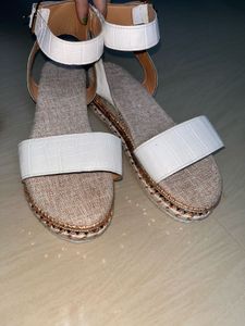 Stylish Embellished White Sandals