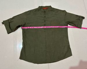 Olive Green Linen Shirt